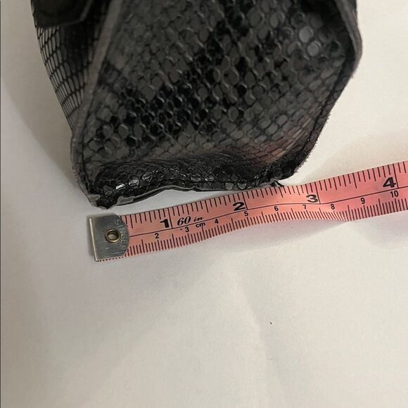 Black Snakeskin Mini Bag w/ Gold Chain Strap - Picture 6 of 6